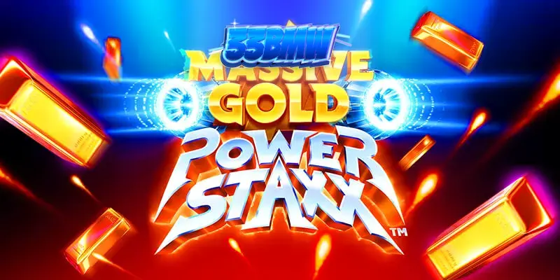 Massive Gold Power Staxx slot game interface with cosmic background